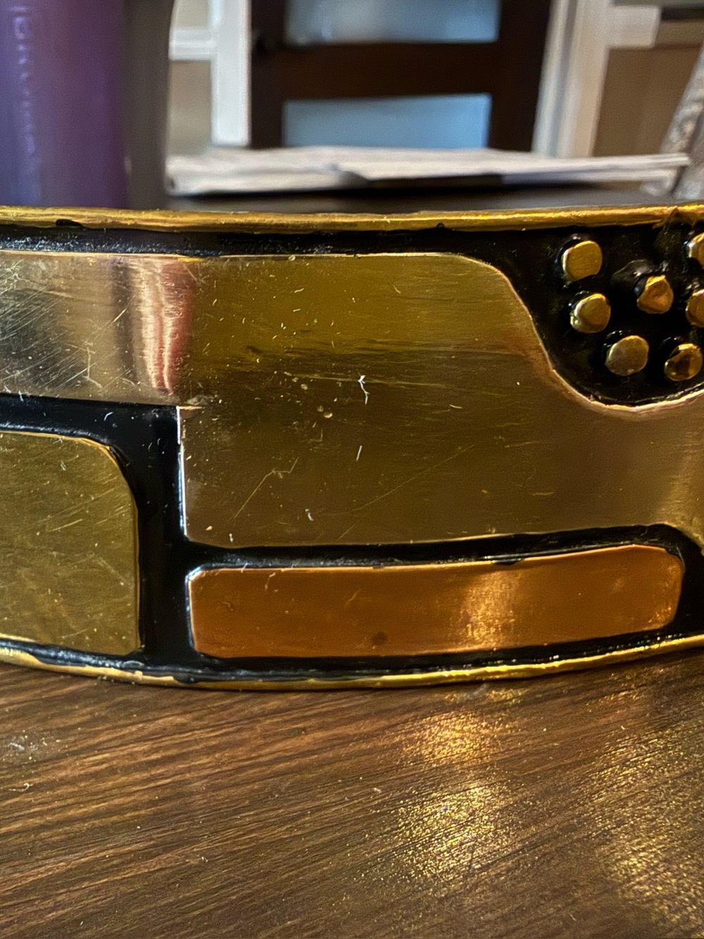 vintage artisan MCM mixed-metal belt buckle (or oversized pendant!)